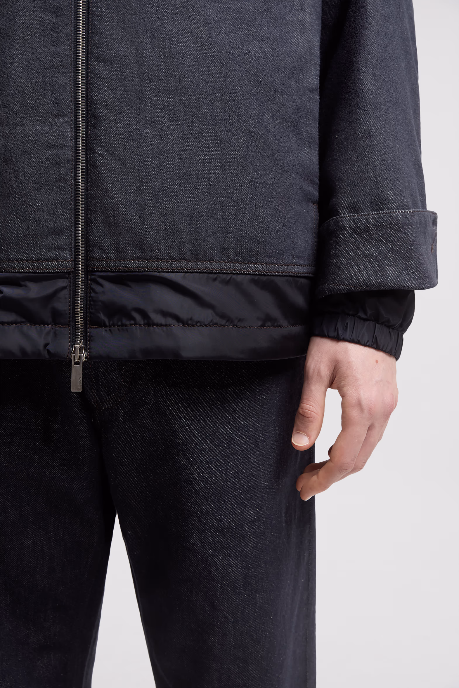 Ormoy Denim Down Shirt Jacket Men Denim Blue Moncler 7